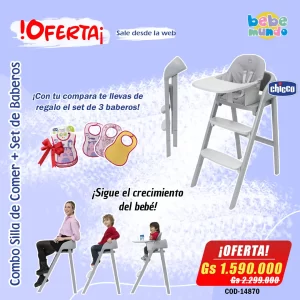 COMBO SILLA DE COMER CHICCO EVOLUTIVA CRESCENDO UP + SET DE BABERO CHICCO - 14870