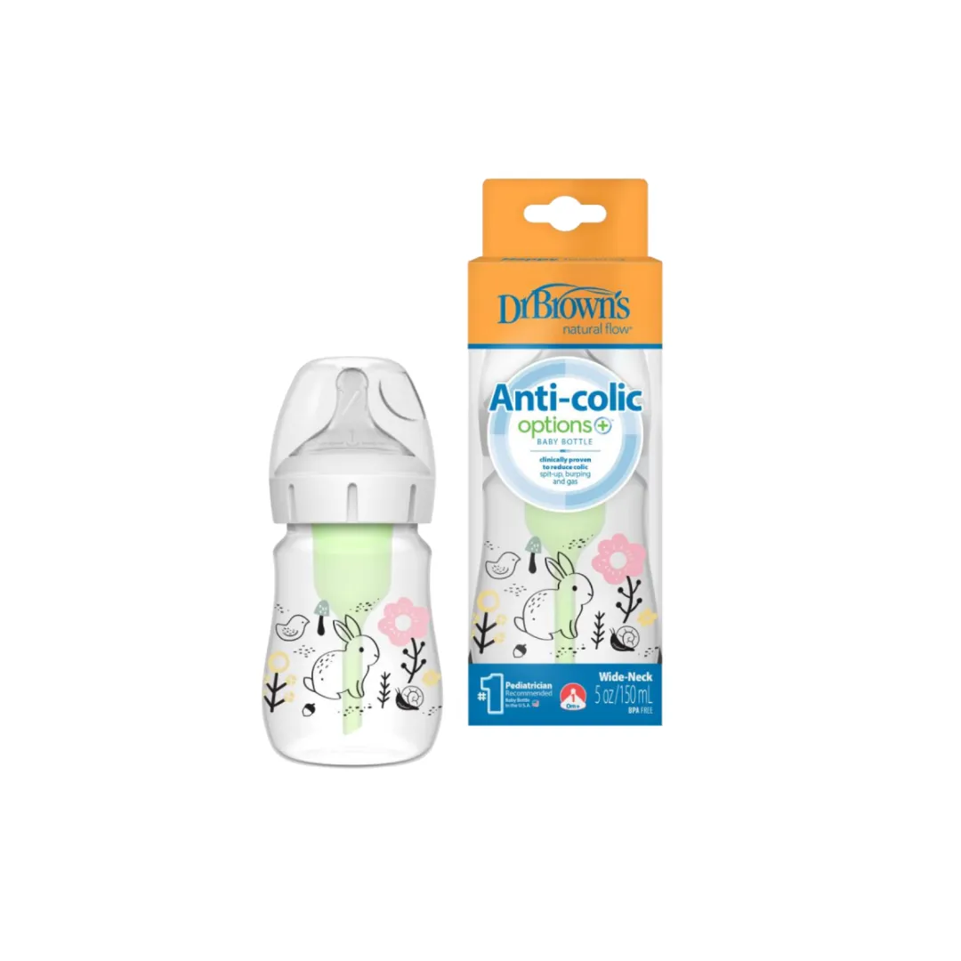 Biberón Dr. Brown's Options+ Boca Ancha 150 Ml - Sistema Anticólicos Para Bebés