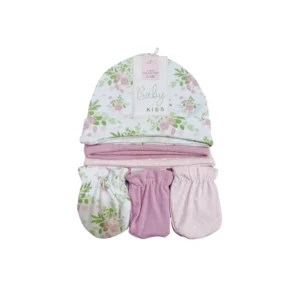 Set de 3 Gorras y Manoplas para Nenas - 5604