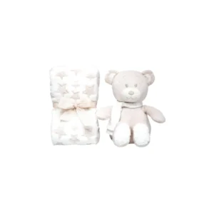 Set de Regalo buba Peluche Osito + Mantita Beige