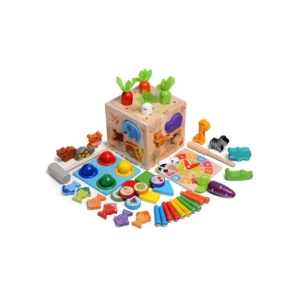 Cubo Montessori 8 en 1 de Madera Natural - 30000