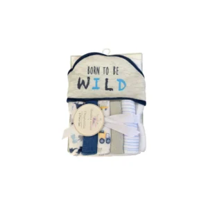 33124 - Set de Baño para Bebé con Toalla con Capucha y 5 Toallitas